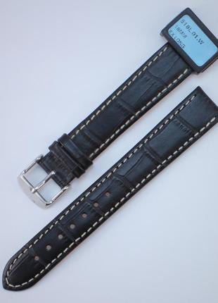 18 мм шкіряний ремінець для годинника condor 518l.18.01 чорний ремінець на годинник з натуральної шкіри