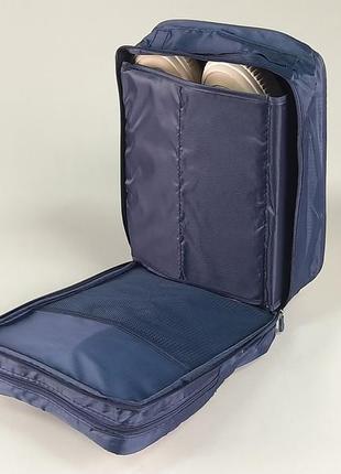 Чохол-сумка синього кольору для зберігання і пакування взуття4 фото