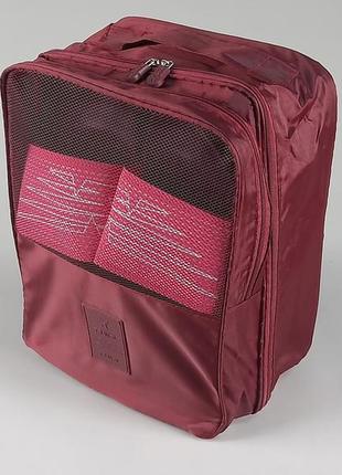 Чехол-сумка бардового  цвета для хранения и упаковки обуви5 фото