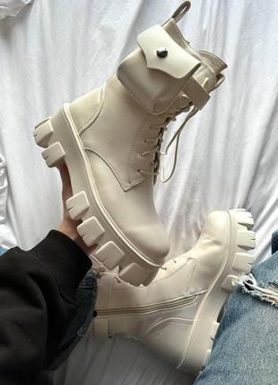 Boyfriend boots white 36