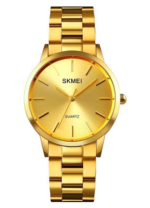 Skmei 1694gd gold, годинник, золоті, стильні, міцні, чоловічі, на кожен день, механічні1 фото