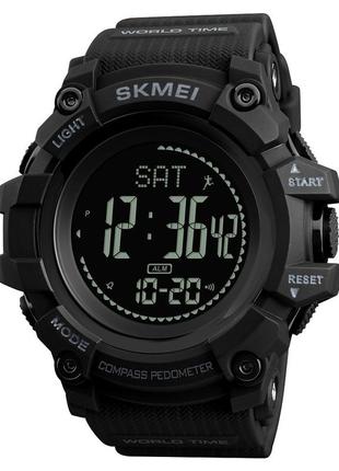 Skmei 1356bk мужские часы черные с компасом водонепроницаемые1 фото