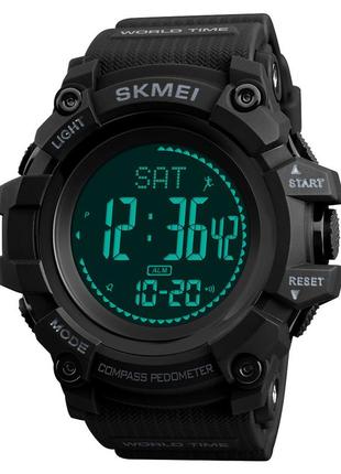 Skmei 1356bk мужские часы черные с компасом водонепроницаемые3 фото