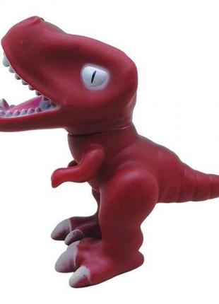 Резиновая игрушка "динозавр" (коричневый)1 фото