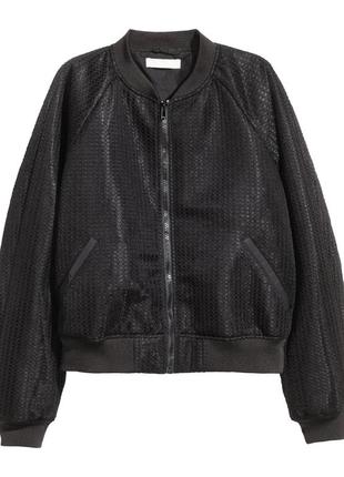 Бомбер черный демисезонный куртка h&m2 фото