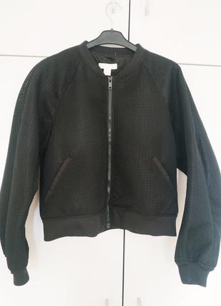 Бомбер черный демисезонный куртка h&m4 фото