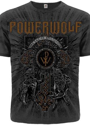 Футболка powerwolf "metal is religion" (graphite t-shirt), размер s1 фото