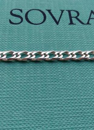 Серебряная цепочка 55 60 плетение двойной ромб цепь серебро 925 пробы3 фото