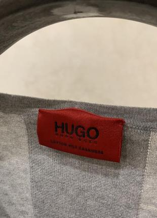 Тонкий светр лонгслів hugo boss сірий5 фото