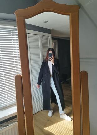 Чорне довге пальто , розмір m, довжина максі6 фото