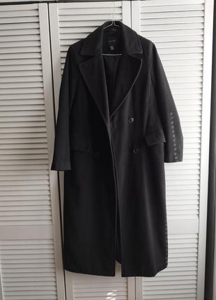 Черное длинное пальто, размер m, длина макси7 фото
