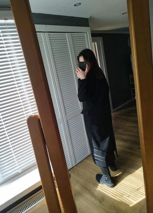 Чорне довге пальто , розмір m, довжина максі2 фото