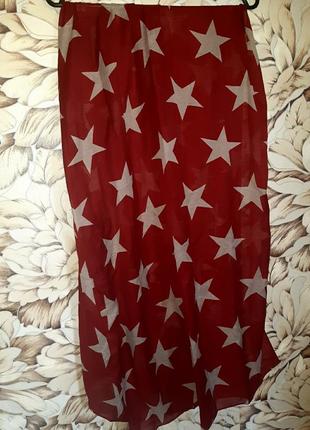 Бордовый шарф в звезды💣