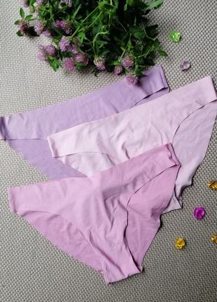 Комплект з 3х штук безшовних трусиків бразилиано asos в рожевих відтінках4 фото