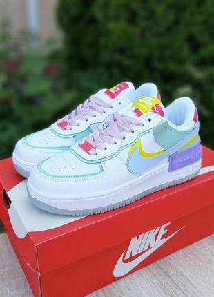 Кроссовки женские nike air force 1 shadow разноцветные (найк аир форс шадоу, кросівки)3 фото