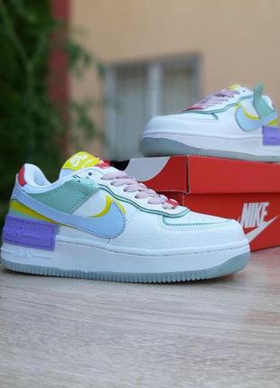 Кроссовки женские nike air force 1 shadow разноцветные (найк аир форс шадоу, кросівки)