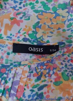 Фірмова oasis легка літня блуза зі 100 %віскози в абстракцію, розмір хс-с7 фото