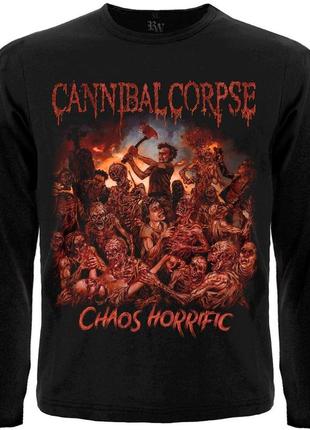 Футболка з довгим рукавом cannibal corpse "chaos horrific", размер m