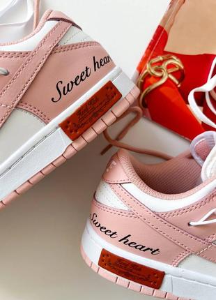 Жіночі кеди nike sb dunk “sweet heart” з натуральної шкіри7 фото