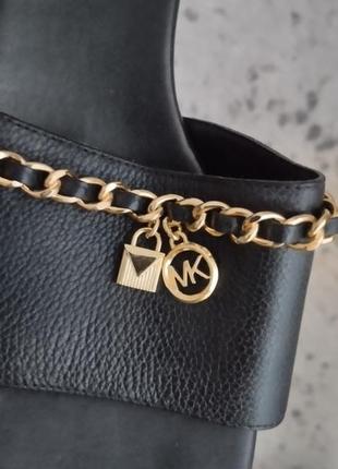 Michael kors шкіряні шльопанці сандалі босоніжки на корковій платформі7 фото