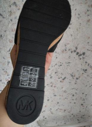 Michael kors шкіряні шльопанці сандалі босоніжки на корковій платформі10 фото
