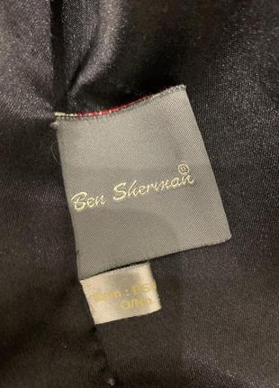 Мужской кожаный плащ ben sherman черное пальто тренч8 фото