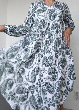 Льняна сукня вільного крою асиметрія туреччина2 фото