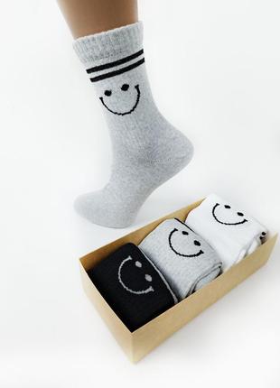 Бавовняні демісезонні шкарпетки, в коробці 3 пари, mix кольорів1 фото