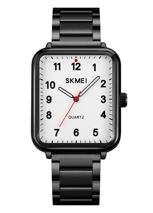 Skmei 1955bkwt black-white, часы, черные, белые, стильные, прочные, мужские, на каждый день, механические