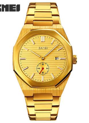 Skmei 9262gdgd gold-gold, годинник, золоті, стильні, міцні, чоловічі, на кожен день, механічні