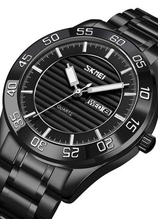 Skmei 9293bkbk black-black, годинник, чорні, стильні, міцні, чоловічі, на кожен день, механічні2 фото