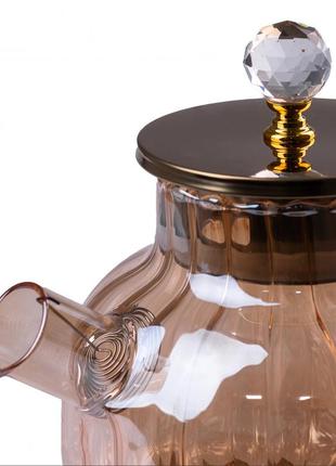 Чайник заварювальний скляний з підставкою для свічки 1 л3 фото