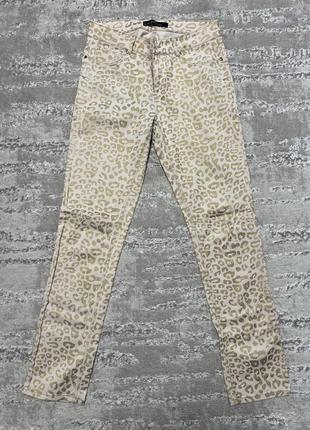 Джинсы женские с анималистичным принтом, леопардовые джинсы1 фото
