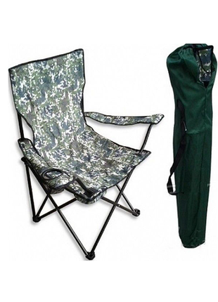 Стул туристический раскладной до 100 кг / складной стул, кресло для походов в чехле камуфляж1 фото