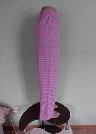 Піжамні штани в сіро-рожеву смужку  100% котон4 фото