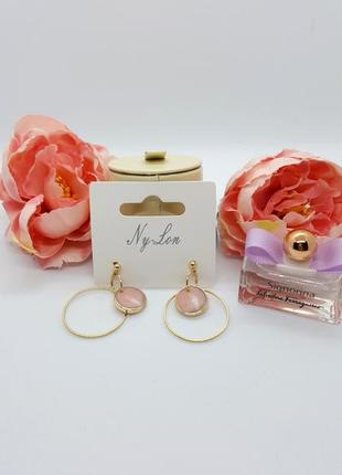 ⚜️🌺 ніжні жіночні сережки гвоздики з рожевими підвісками nylon з сайту asos6 фото