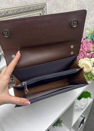 Женская качественная сумка, стильный клатч из эко кожи пудра8 фото