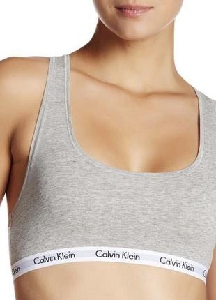Спортивный топ calvin Black klein cotton bralette gray s серый