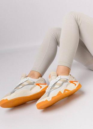Жіночі кросівки adidas originals niteball ll white beige orange8 фото
