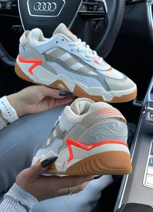 Жіночі кросівки adidas originals niteball ll white beige orange2 фото