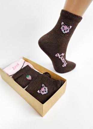 Женские демисезонные носки набор 3 пары в каробке,  36-40р1 фото