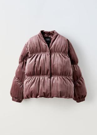 Стеганая бархатная куртка zara 9-10, 11-12 лет2 фото