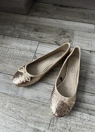 Балетки золоті в паєтки