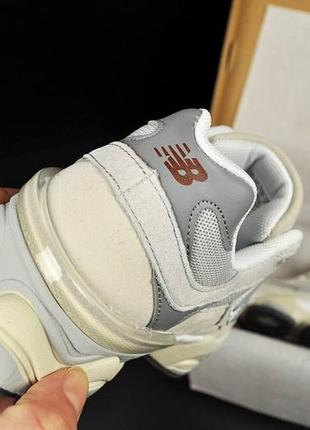 Стильні сіро-бежеві жіночі кросівки new balance сітка,весняні,літні,замшеві/замша-жіноче взуття демі6 фото