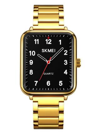 Skmei 1955gdbk gold-black, годинник, чорні, золоті, стильні, міцні, чоловічі, на кожен день, механічні1 фото