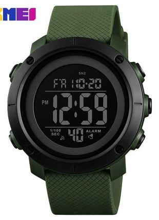 Тактические мужские спортивные часы skmei 1426agbk (army green-black), олива, 30м, 30атм, водостойкие, каучук1 фото