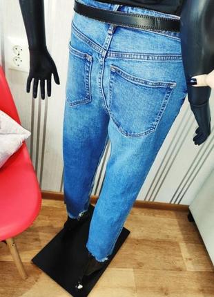 Афигеные прямые джинсы с необработанным краем 🚀💙7 фото