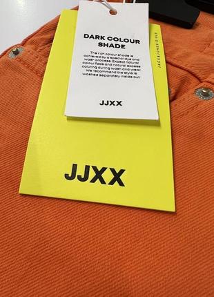 Круті якісні актуальні помаранчеві бавовняні прямі джинси straight mid waist jjxx9 фото