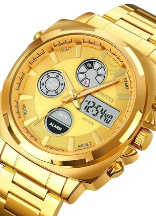 Чоловічий, жіночий годинник skmei 1673gdgd gold колір: золотий. на кожен день!
