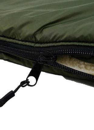 Спальний мішок супер теплий олива, рюкзак виготовлений з кордури, два кріплення на фастексах10 фото